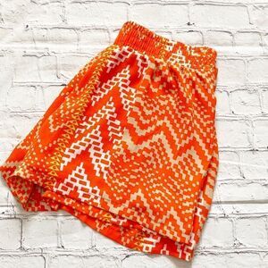 GBX Orange Tan & White Chevron Flowy Shorts Xsmall